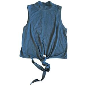 Women’s Lululemon Time to Restore Tie Tank Top Size 4 Gray Blue Yoga Pilates